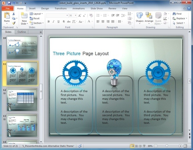 Robot PowerPoint Template With Three Picture Layout
