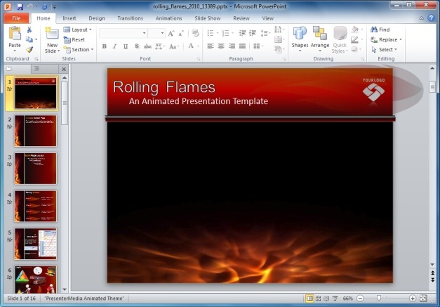 Rolling Flames PowerPoint Template