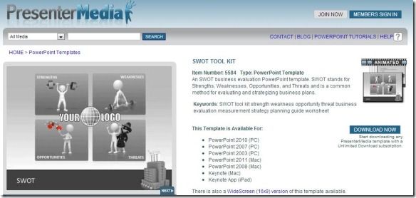 SWOT Tool Kit - A PowerPoint Template from PresenterMedia