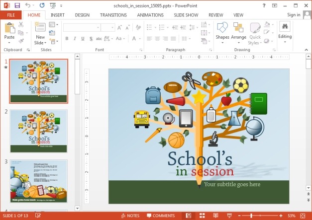 Schools in session animated PowerPoint template