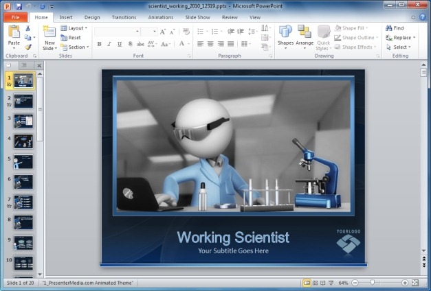 Scientist Working in Lab Template