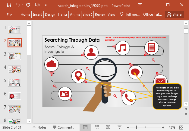 Search infographic template for PowerPoint