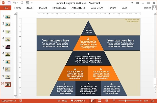 Segmented pyramid slide design
