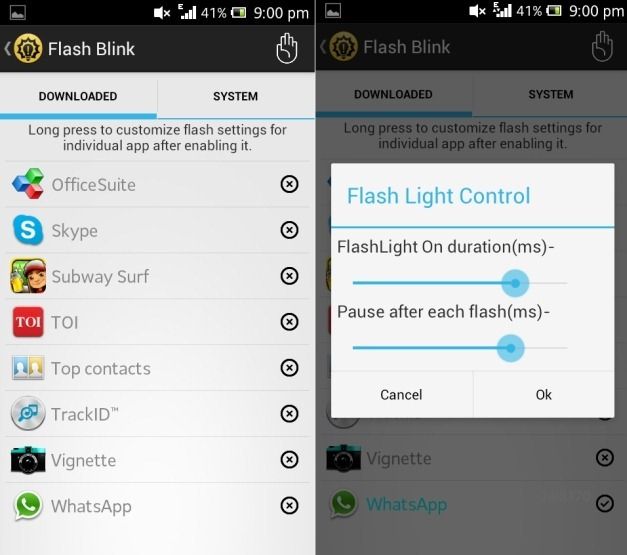 Set Flash Light Blinking Duration On Android