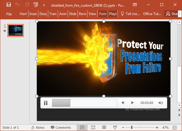 Shielding text from fire animation