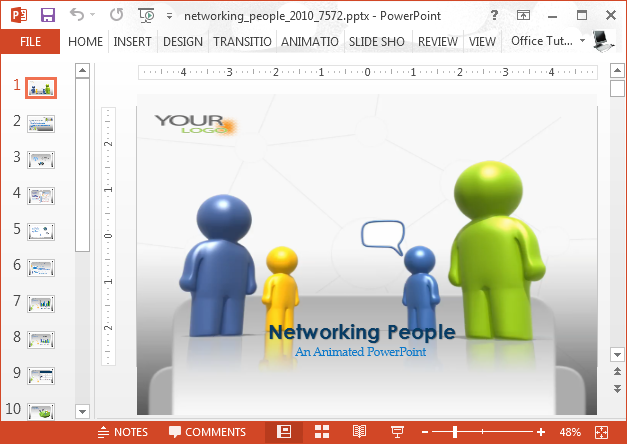Social networking animated PowerPoint template