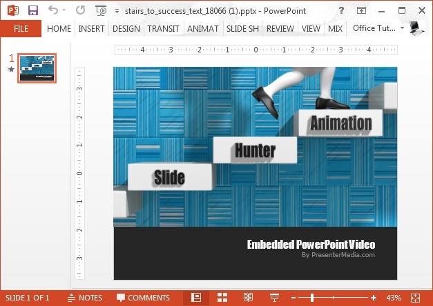 Stairs to success video animation for PowerPoint