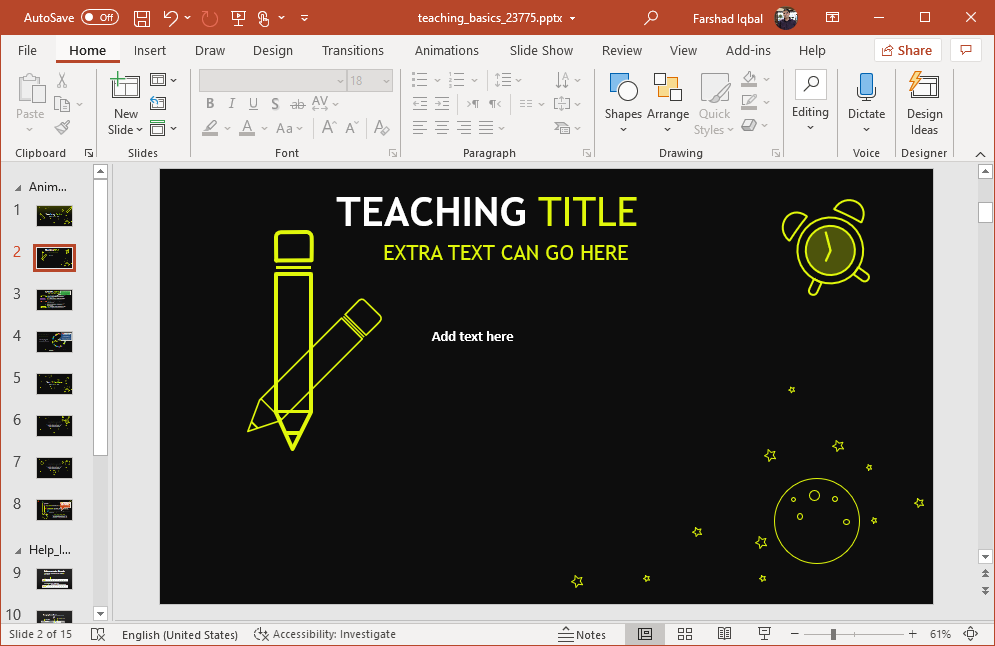 Teaching PowerPoint presentation template