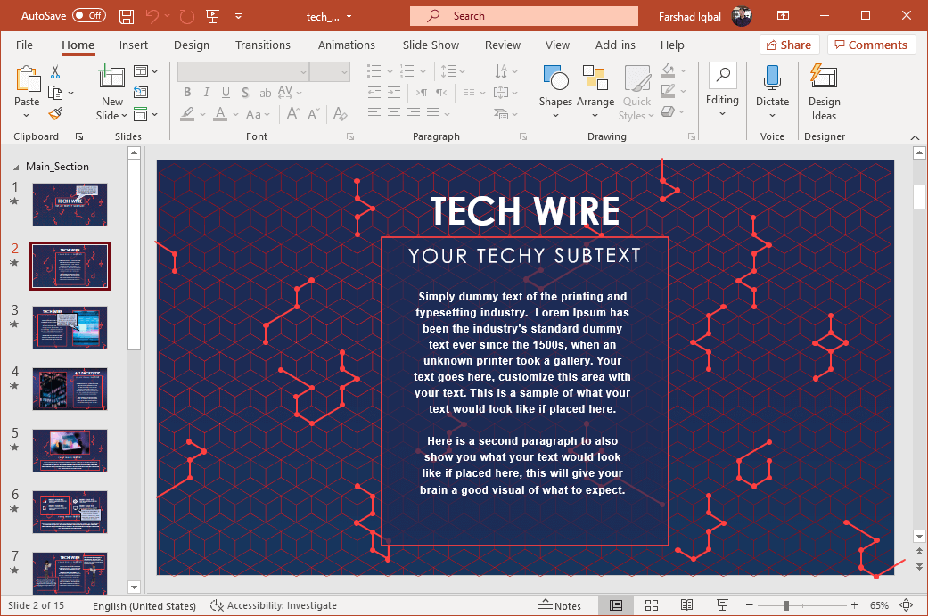 Technology slides with circuit animation