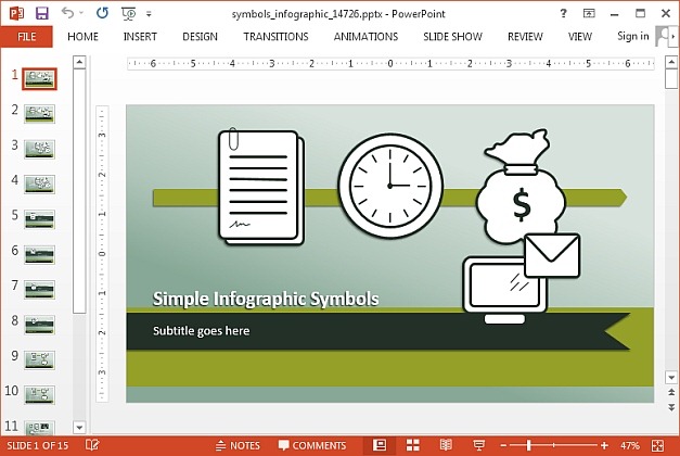 Time symbols PowerPoint template