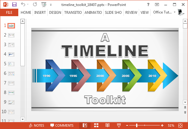 Animated Timeline Maker Template For PowerPoint