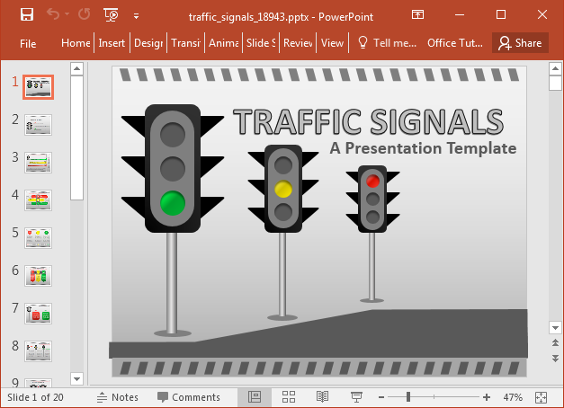 Traffic signal PowerPoint template