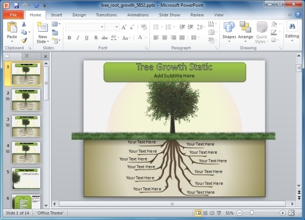 Tree Root Growth PowerPoint Template