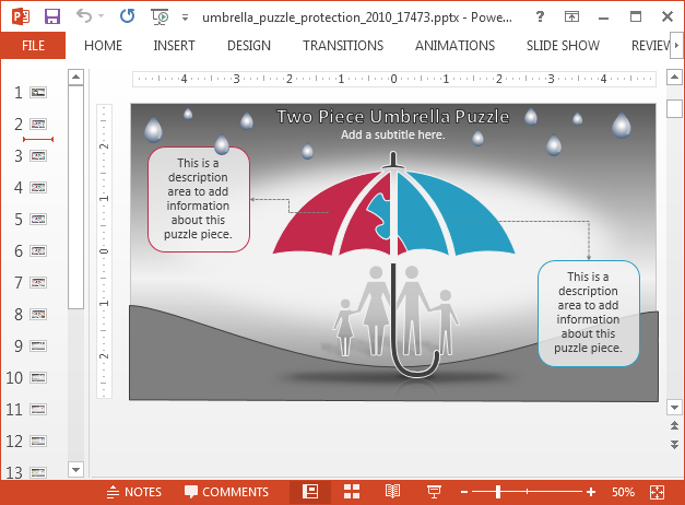 Umbrella template for PowerPoint