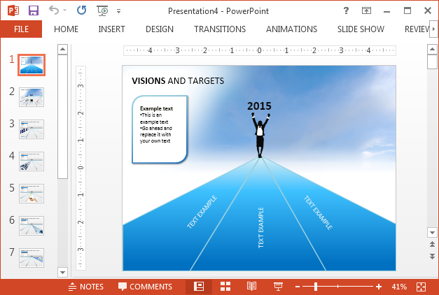 Vision and targets PowerPoint template