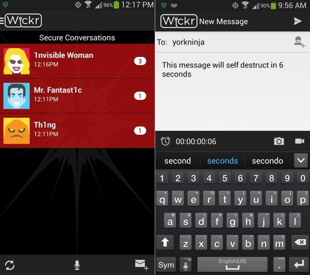Wickr Self-Destruct Messaging App