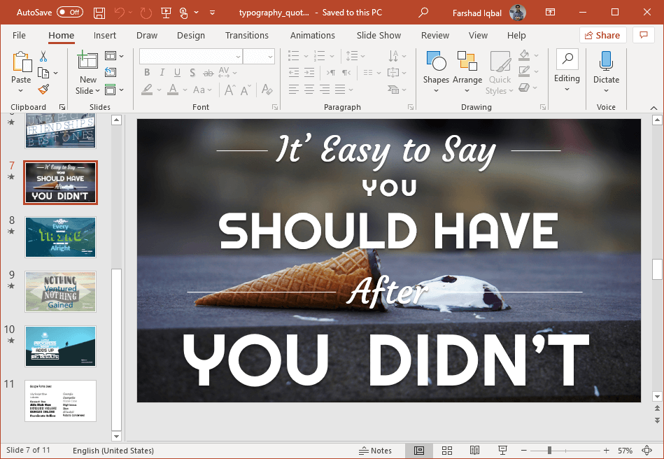add animated quotes to powerpoint slide