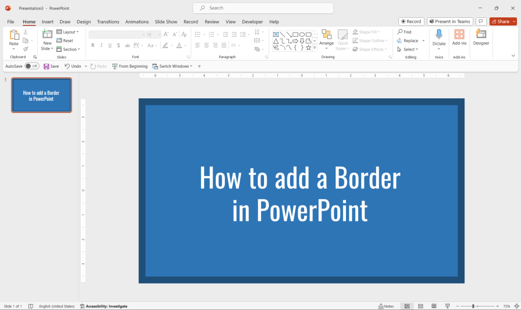 How to Add a Border to a Slide in PowerPoint
