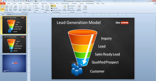 Animated lead generation diagram template for PowerPoint