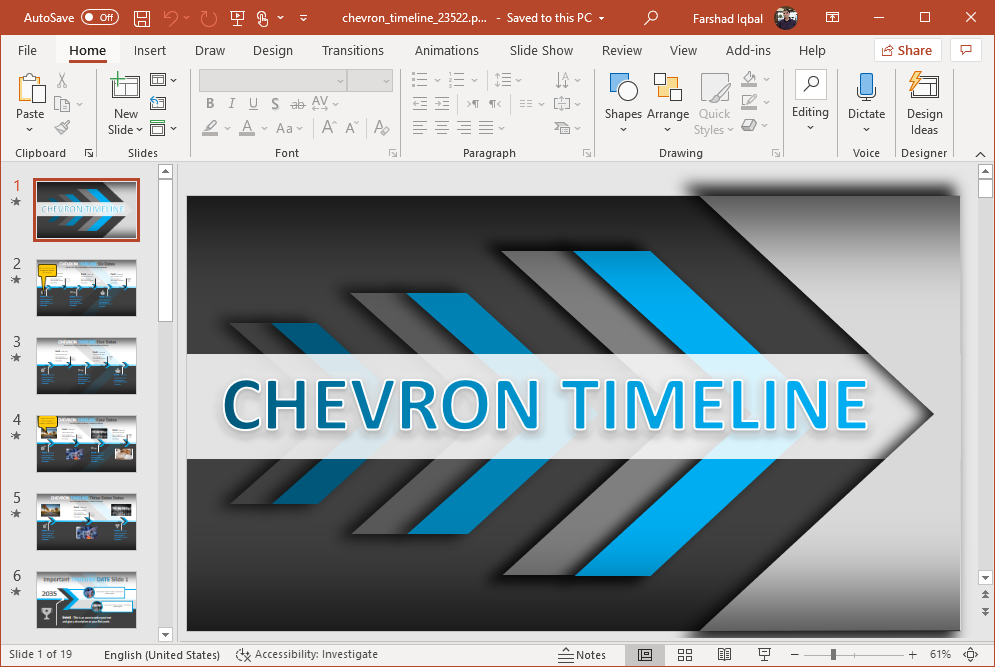 animated chevron timeline for powerpoint