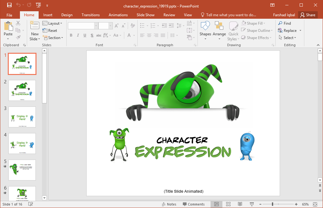 Animated Cute Monsters PowerPoint Template