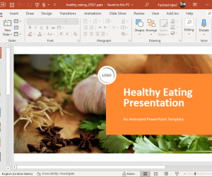animated healthy eating nutrition template for powerpoint