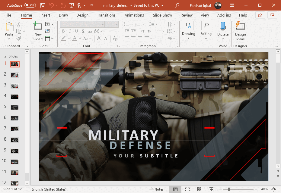 animated military powerpoint template