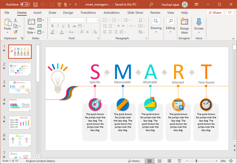 Animated SMART Objectives PowerPoint Template