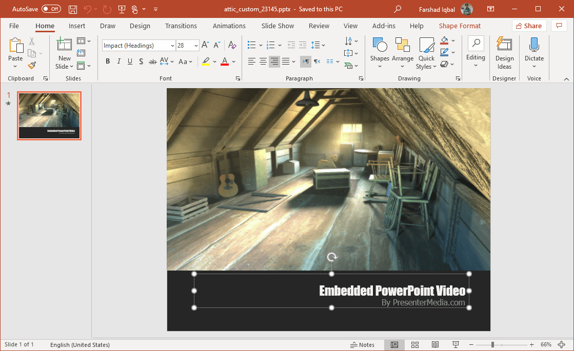attic video background for powerpoint