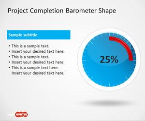 Project Completion Barometer Shapes for PowerPoint