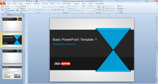 Free Basic PowerPoint Template - PPT templates free download for project presentation