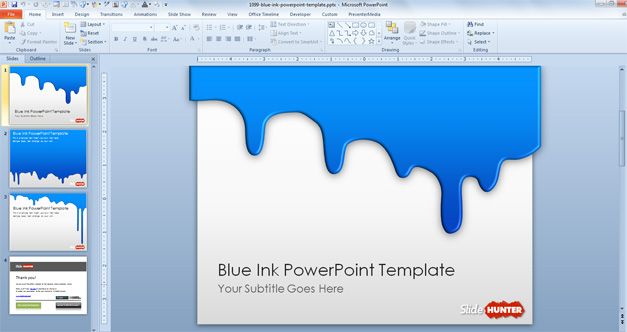 Free Blue Ink PowerPoint Template