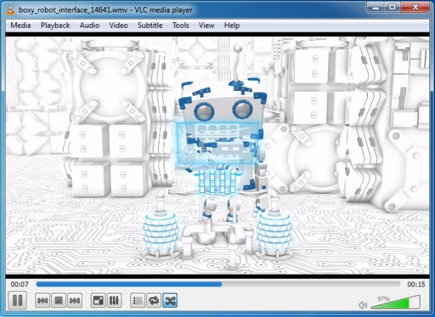 boxy robot interface video animation