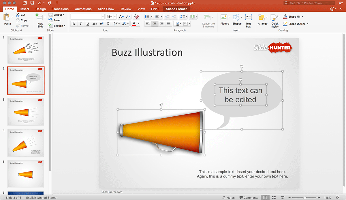 Buzz Illustration PowerPoint shapes