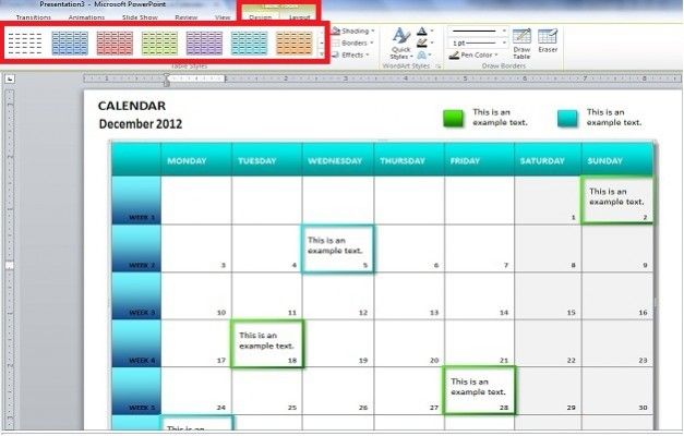 calendar powerpoint templates