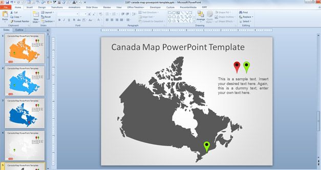 Free Canada Map PowerPoint Template