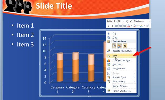 Change Chart Label Color in PowerPoint 2010