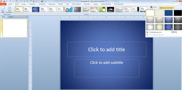 How to Use a Simple Background in PowerPoint 2010