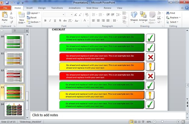 checklist powerpoint task