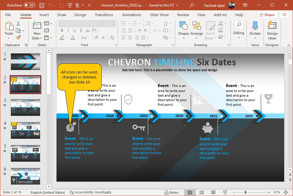 chevron timeline for powerpoint