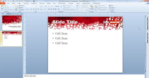 Pixels Red PowerPoint Template