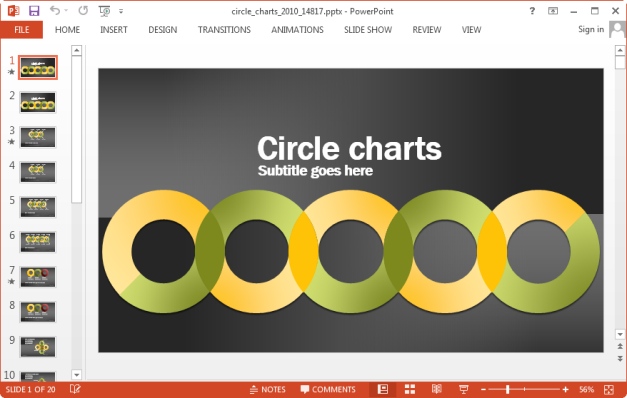 circle charts template for powerpoint
