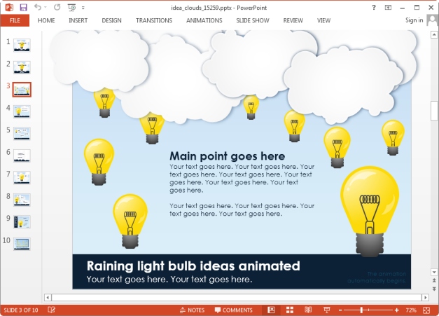 Animated Idea Light Bulb PowerPoint Template