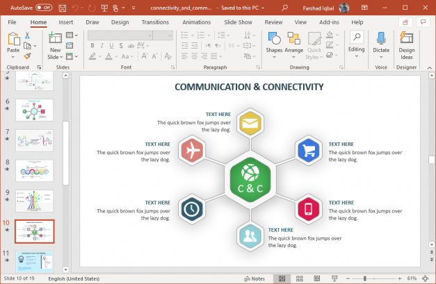 Animated Connectivity and Communication PowerPoint Template