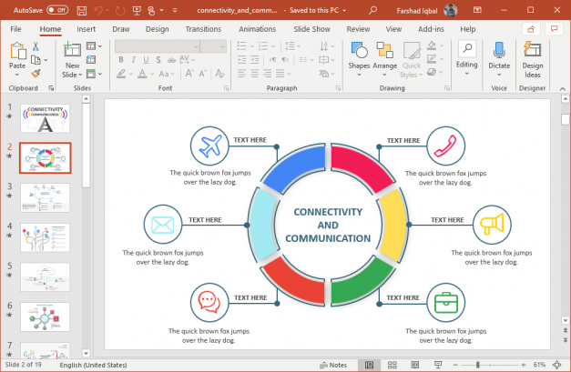 Animated Connectivity and Communication PowerPoint Template