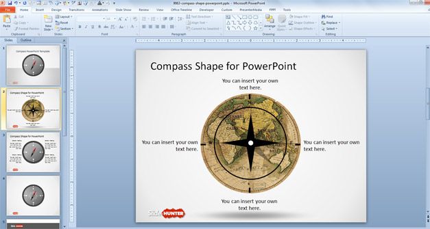 Magnetic Compass PowerPoint Template