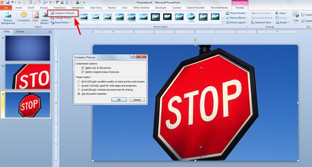 How to Compress Pictures in PowerPoint 2010