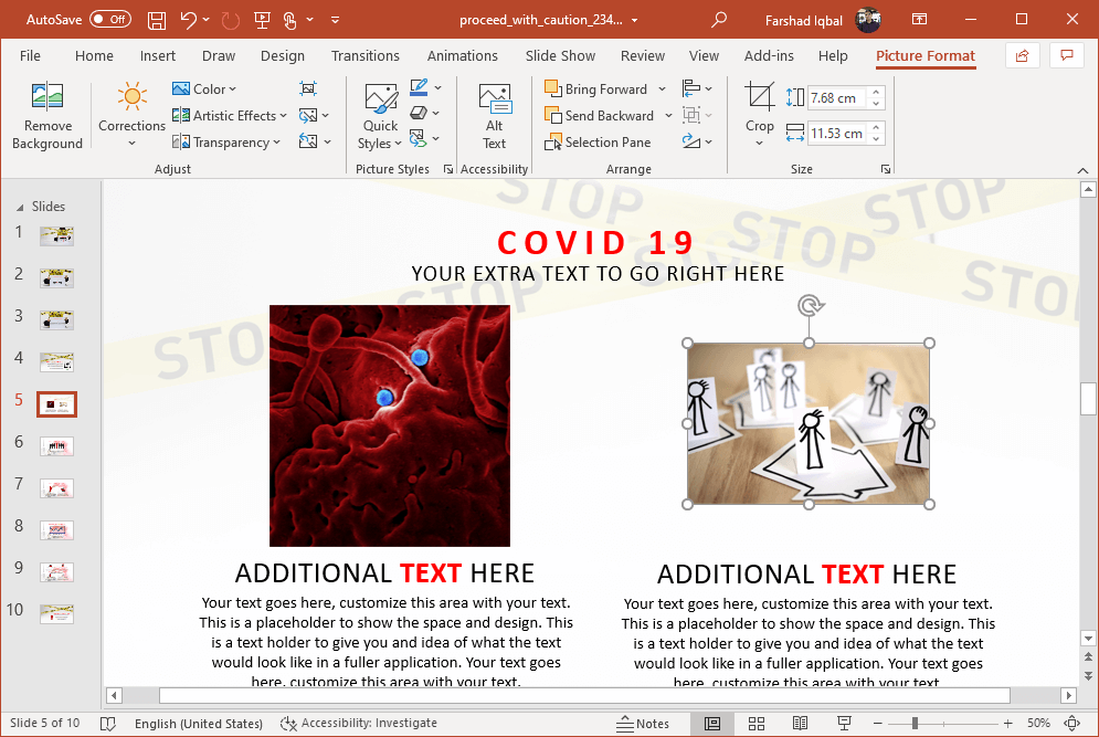 coronavirus powerpoint template slide