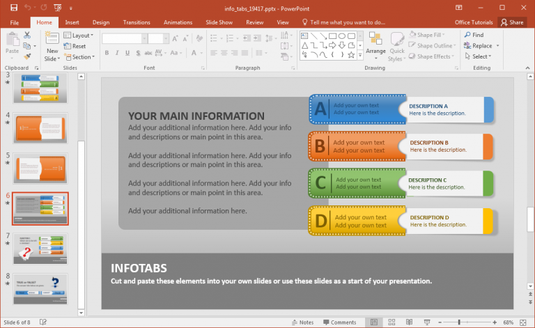 Animated Info Tabs PowerPoint Template