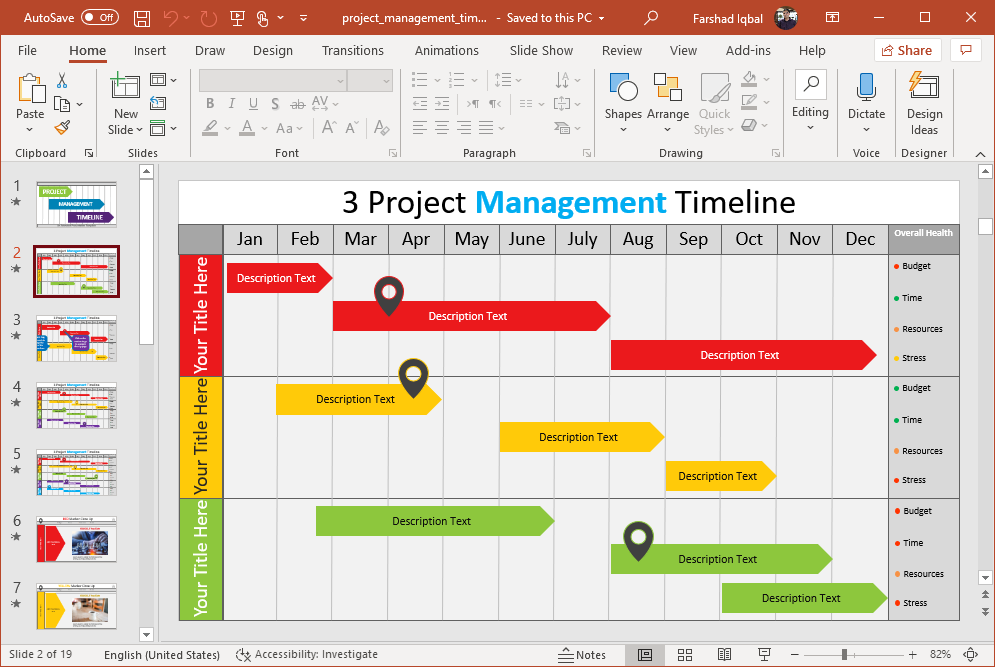 Animated Project Management Timeline Gantt Charts for PowerPoint